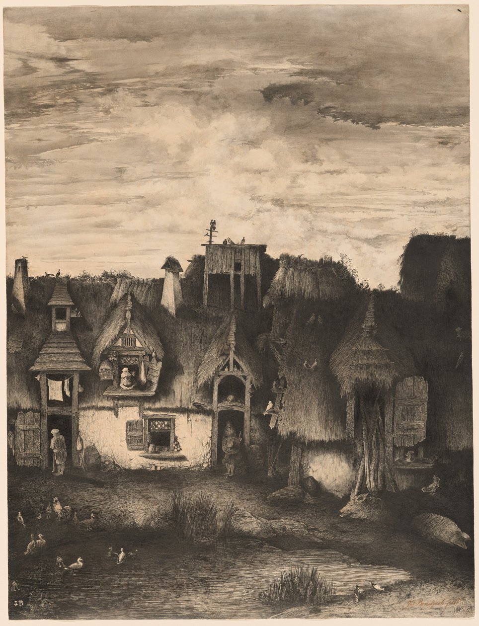 Fantasie-Bauernhaus von Rodolphe Bresdin
