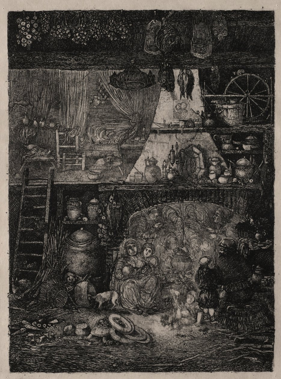 Bauerninterieur in der Haute-Garonne, 1858 von Rodolphe Bresdin