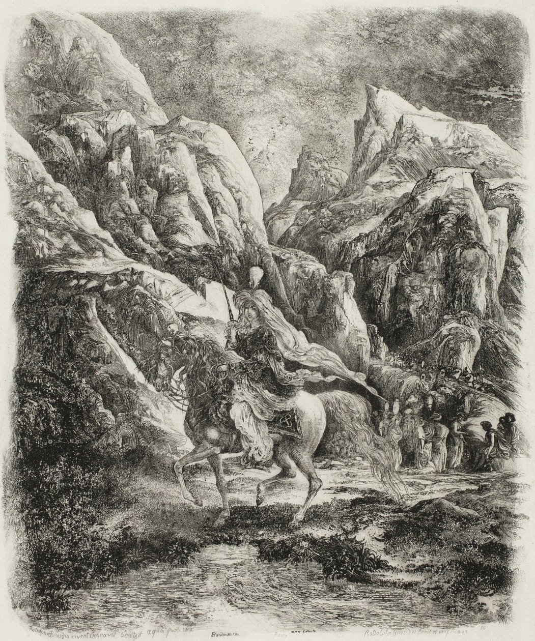 Reiter in den Bergen von Rodolphe Bresdin