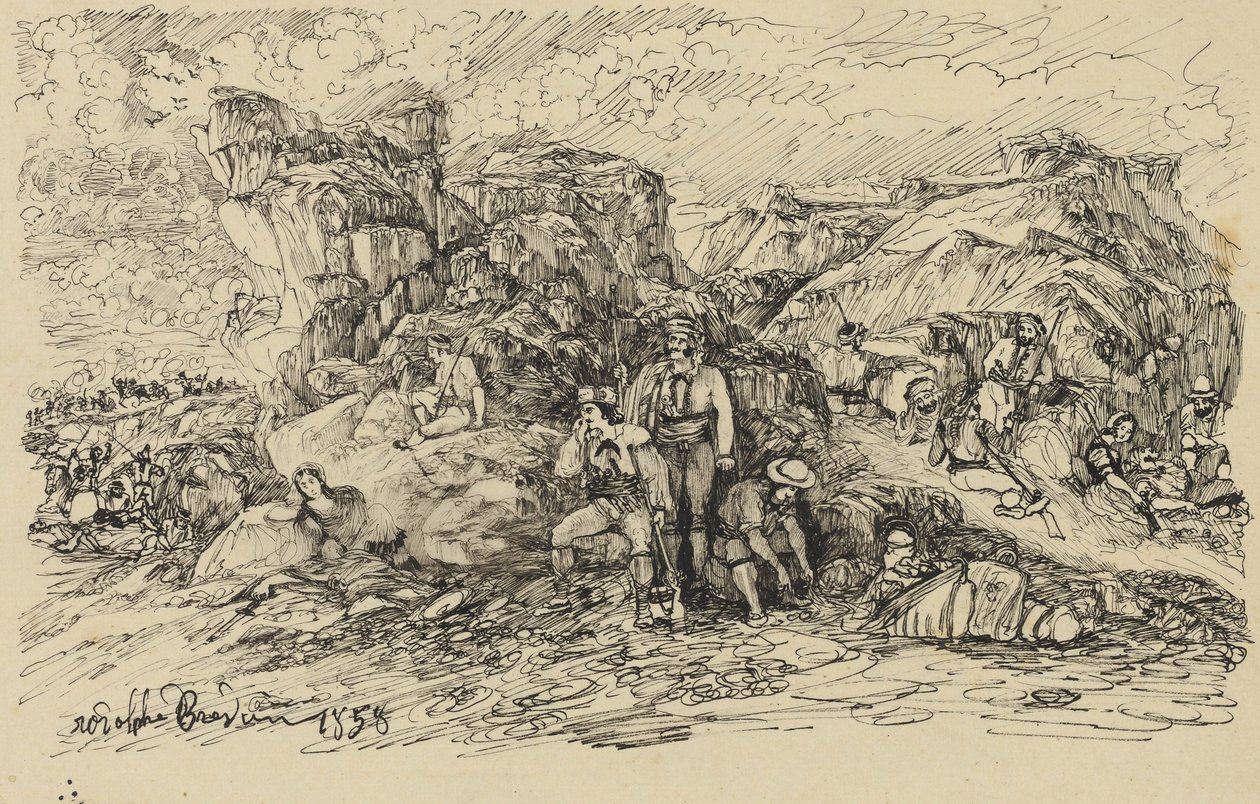 Die Schmuggler, 1858 von Rodolphe Bresdin