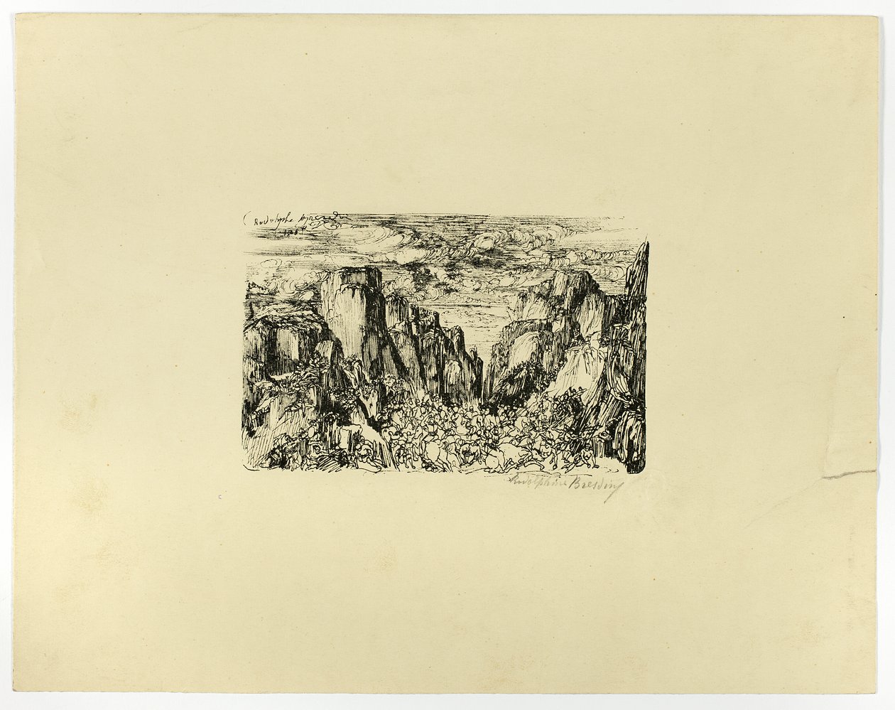 Ohne Titel (möglicherweise Caesar und seine Legionen) von Rodolphe Bresdin