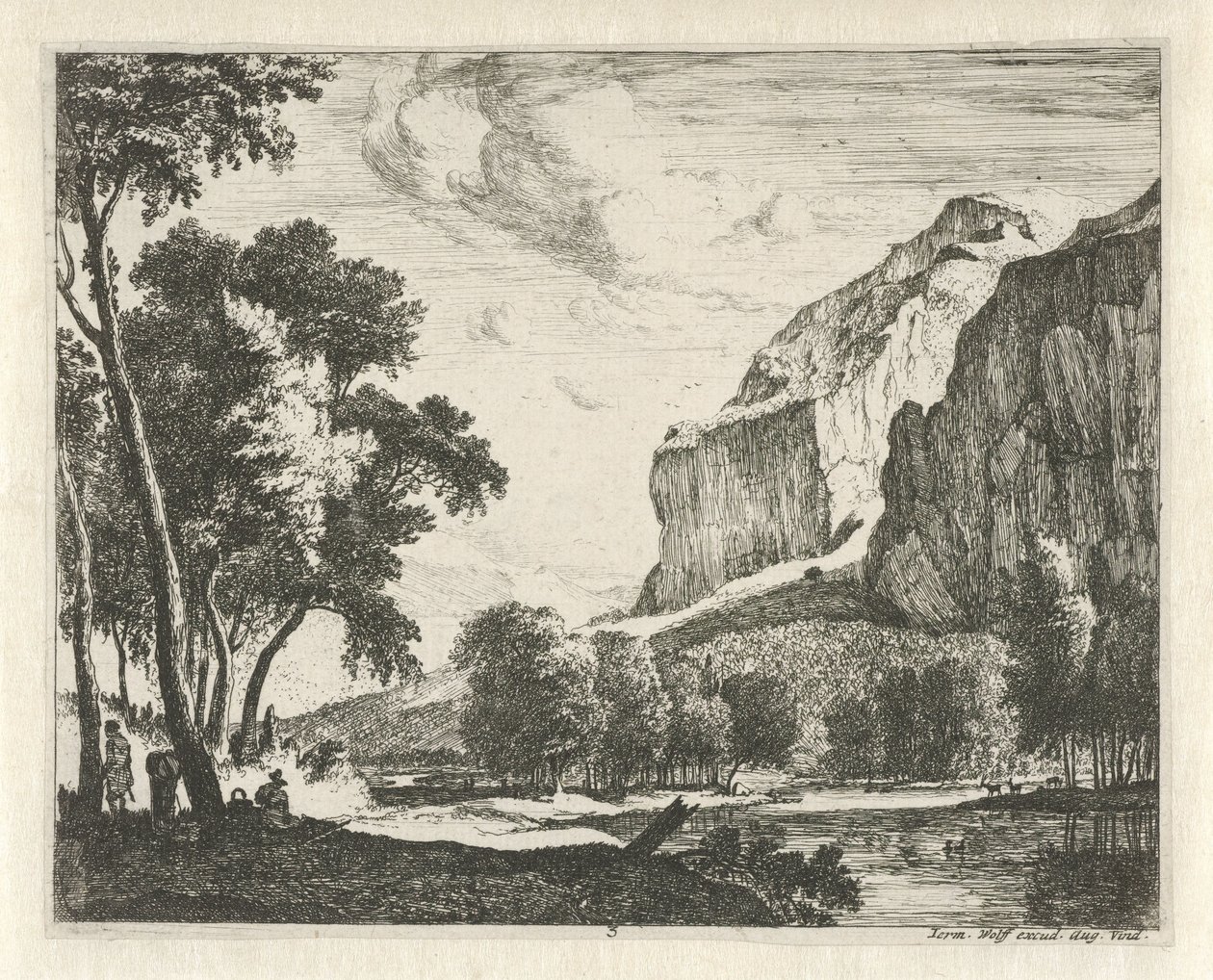 Flusslandschaft mit Felsen von Roelant Roghman
