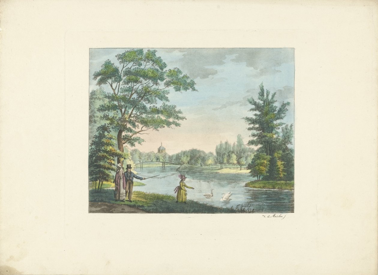 Spaziergänger in einem Park von Roelof van der Meulen