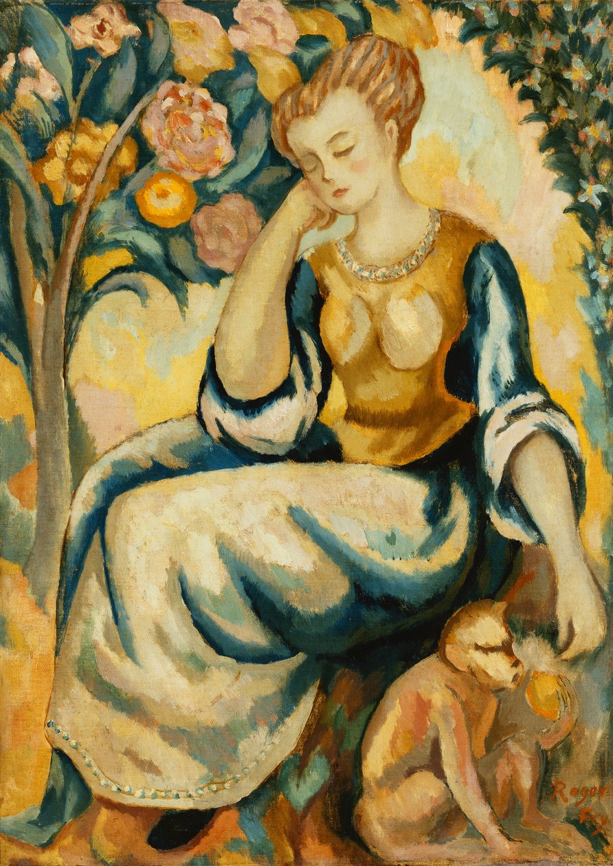 Dame mit einem Affen von Roger Eliot Fry