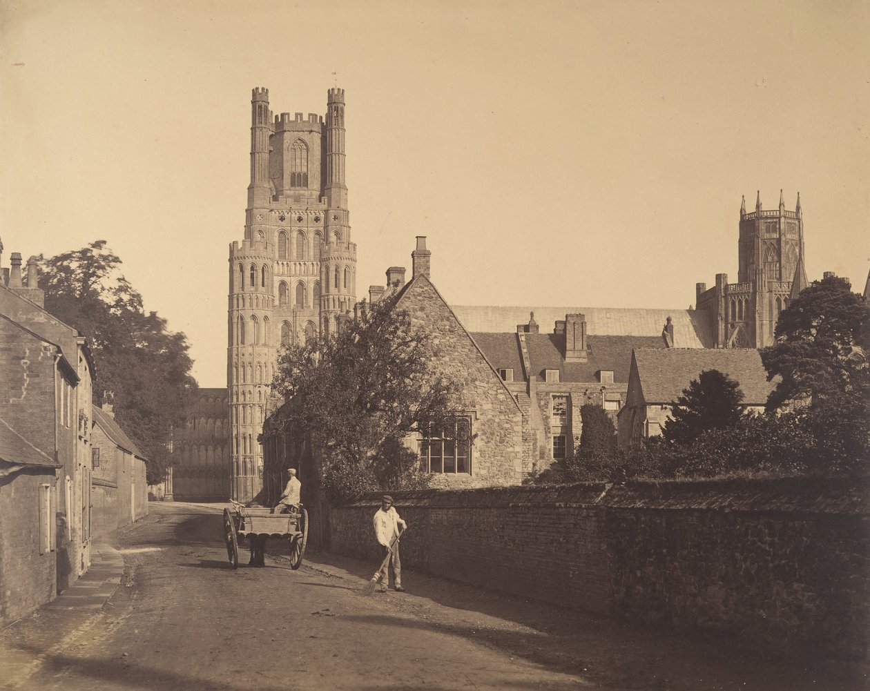 Ely-Kathedrale, von der Grammar School, 1857 von Roger Fenton