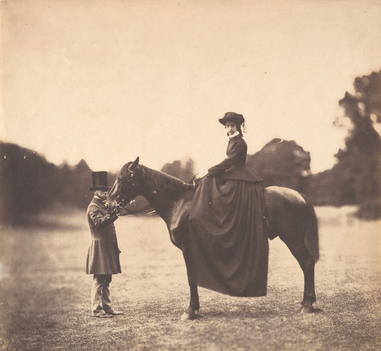 Dame zu Pferd, 1850er Jahre von Roger Fenton
