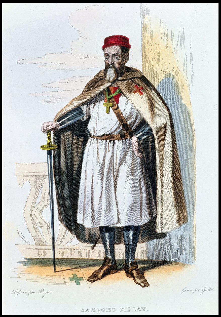 Porträt von Jacques de Molay (ca. 1243-1314), Meister der Tempelritter, Illustration aus 