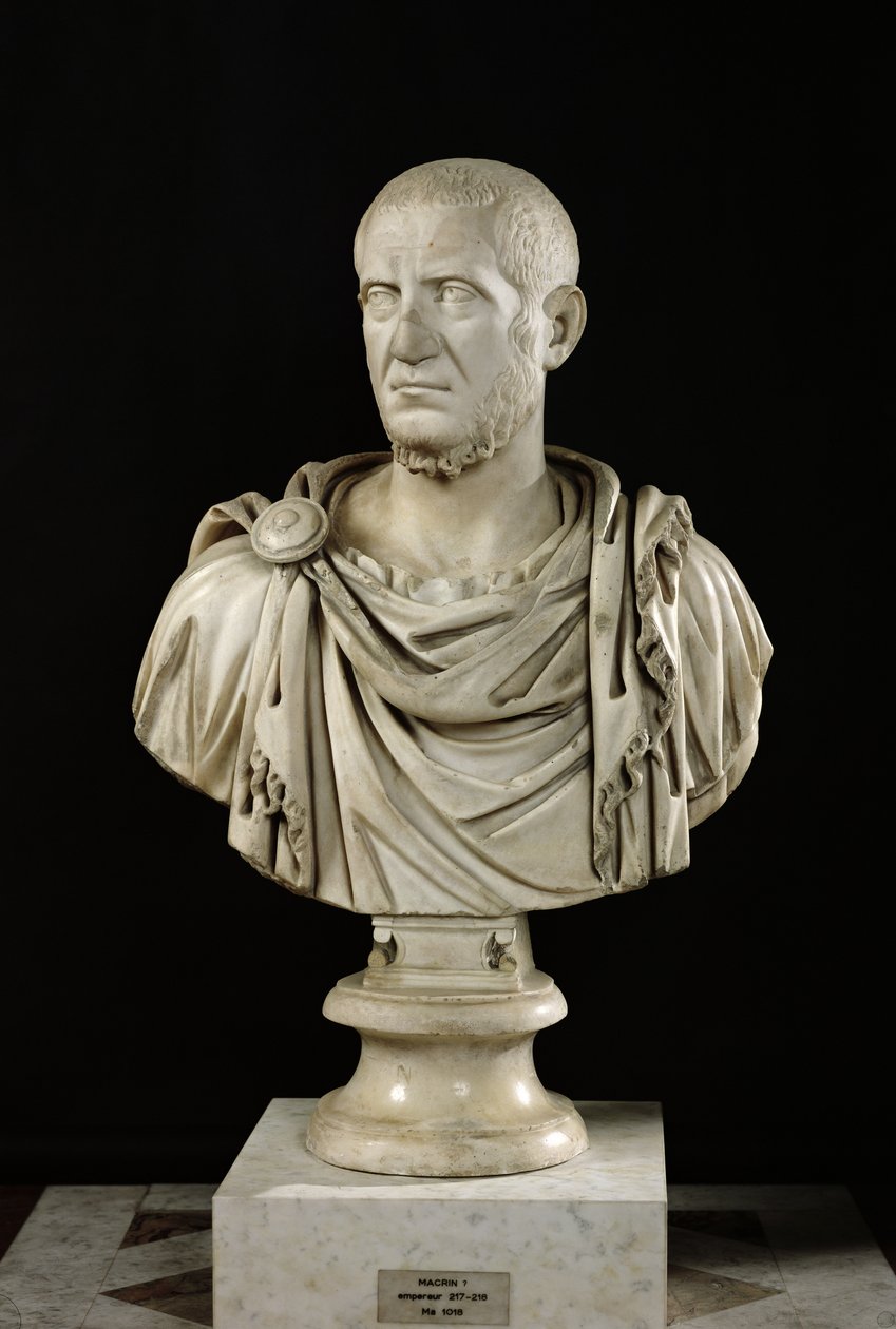 Büste von Marcus Claudius Tacitus (ca. 200-276) oder Marcus Opelius Macrinus (164-218) (Marmor) von Roman