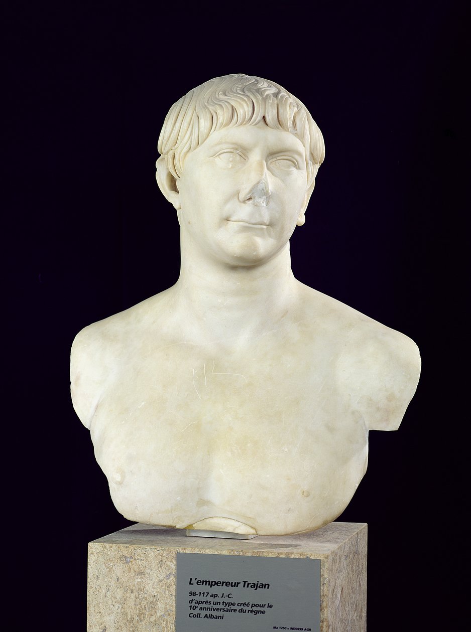 Büste von Trajan (53-117) ca. 108 von Roman