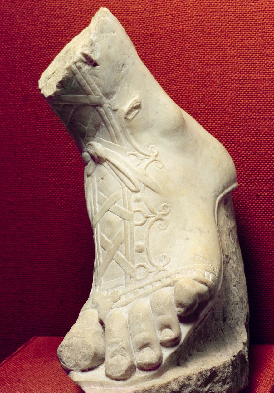 Fuß von einer Statue von Roman