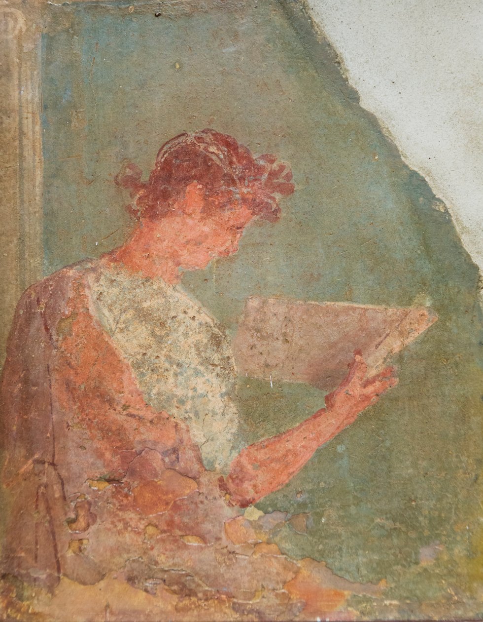 Fresko eines lesenden Mädchens von Roman