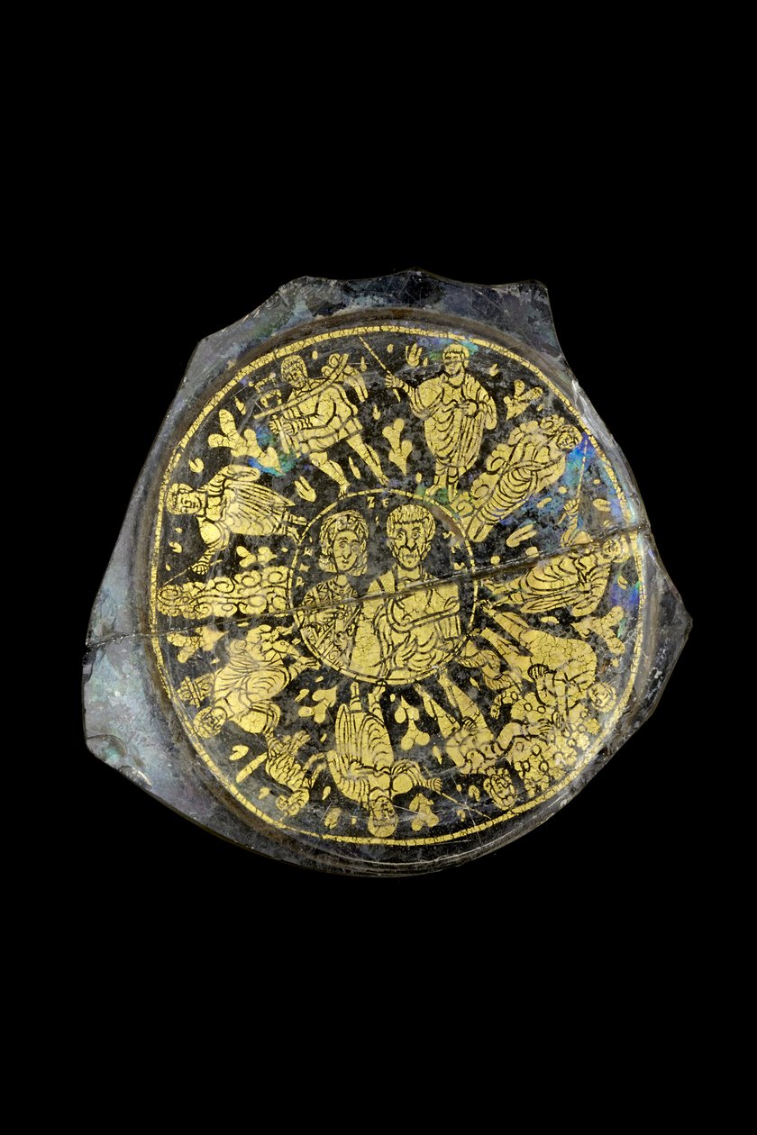Goldschalenfragment, 4. Jahrhundert (Glas) von Roman