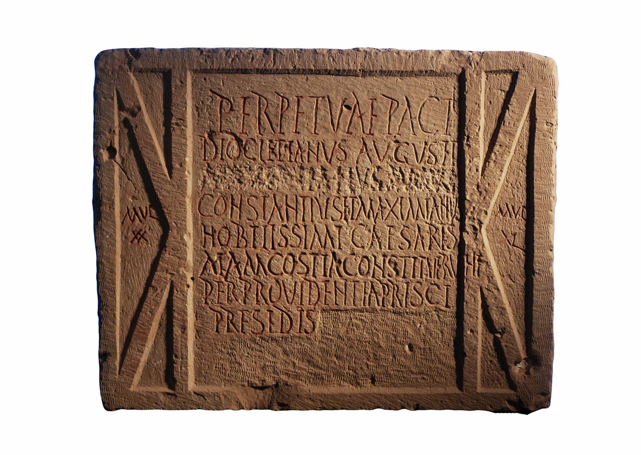 Inschrift auf einem römischen Armeeposten, Yotvata, südlicher Negev, Israel, ca. 297-303 n. Chr. von Roman