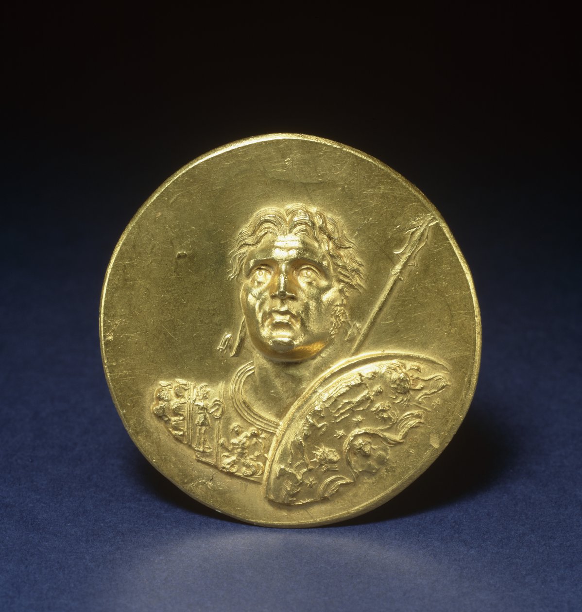 Medaille mit Alexander dem Großen, ca. 215-243 von Roman