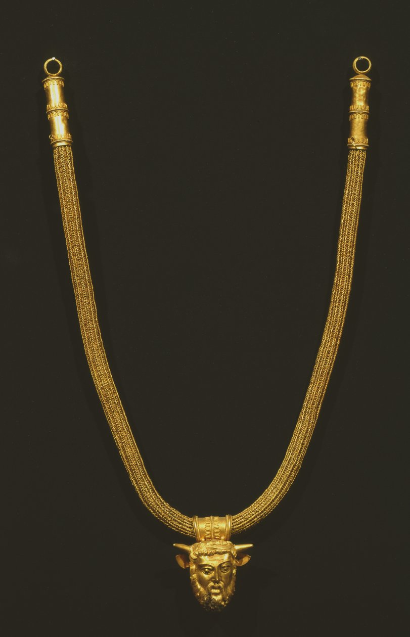 Halskette mit dem Kopf von Achelus, aus Palestrina von Roman