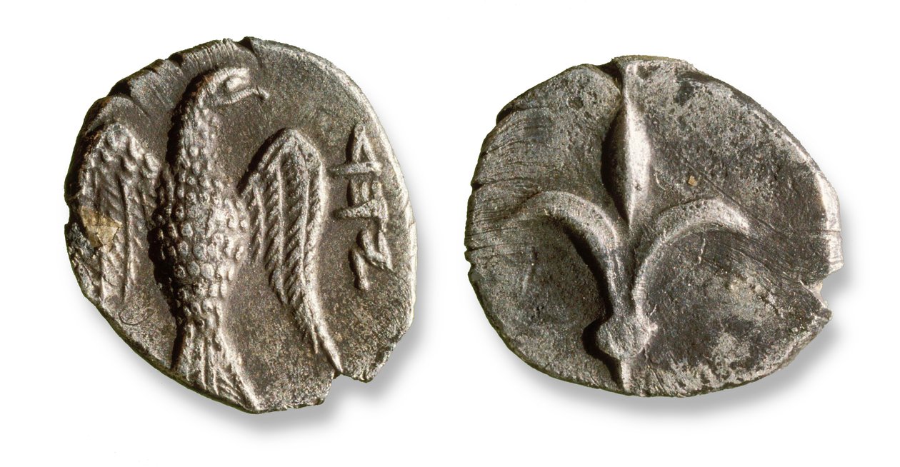 Die ersten jüdischen Münzen, die in Israel verwendet wurden, ca. 333 v. Chr. von Roman
