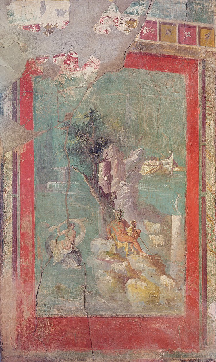 Detail von Galatea und Polyphemus, aus dem Haus des Priesters Amandus, ca. 15 v. Chr. - 50 n. Chr. von Roman Roman