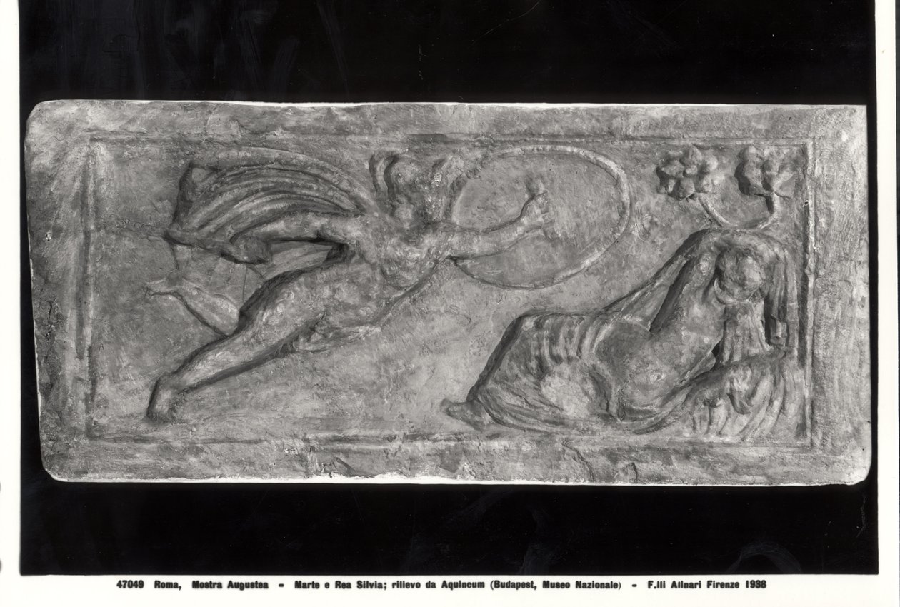 Mars erscheint Rhea Silvia, von einem Relief gefunden in Aquincum von Roman Roman