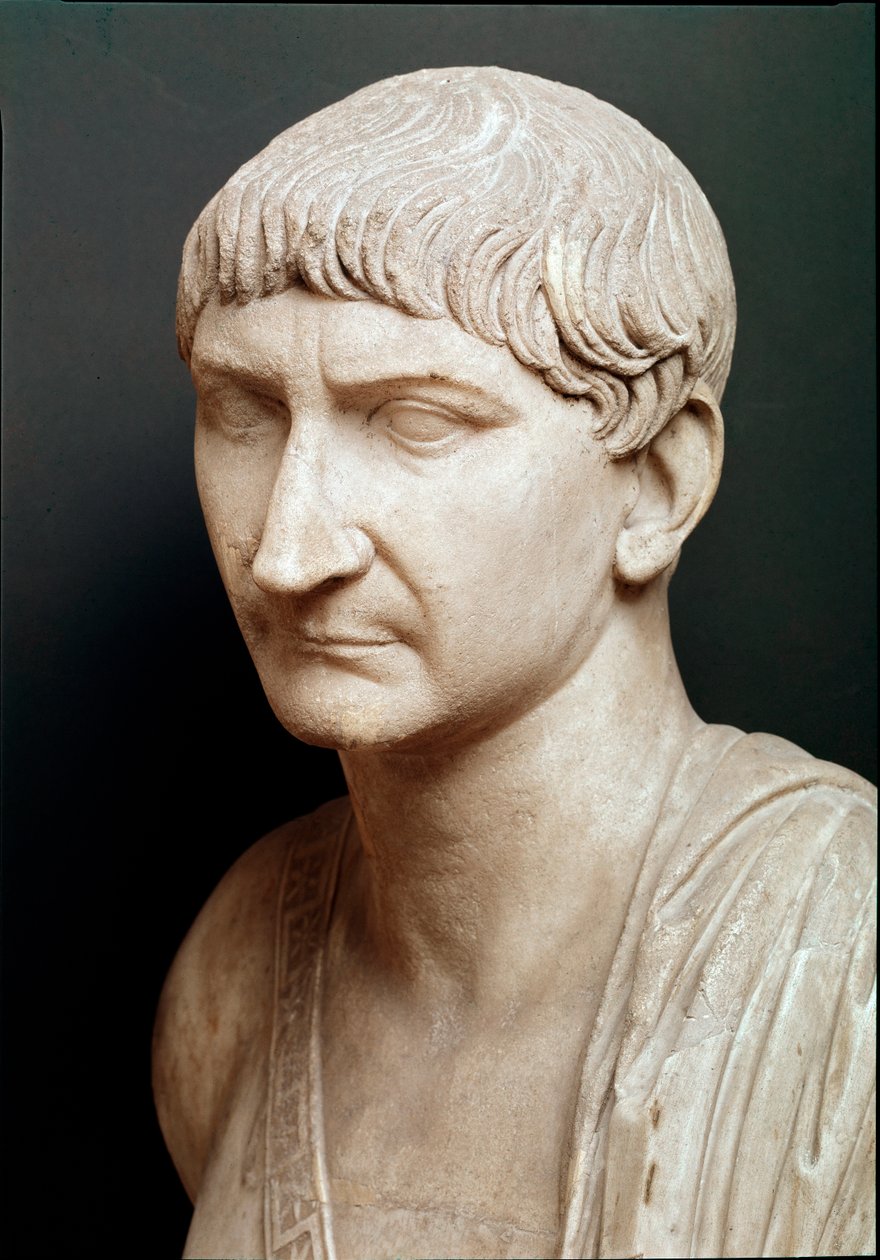 Büste des Kaisers Trajan (Detail) von Roman