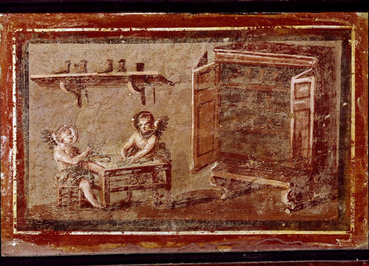 Schuhmacher-Amoretten (Fresko) von Roman