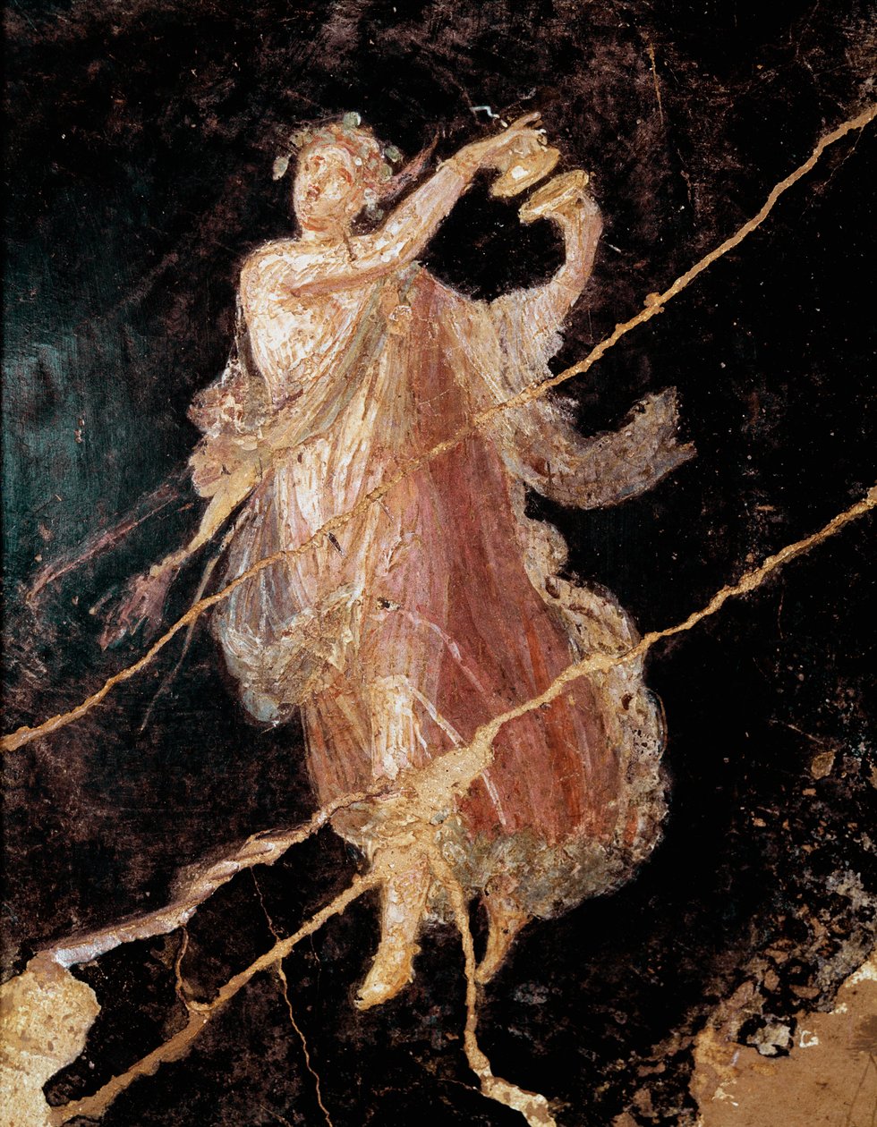Tänzerin mit Zimbeln (Fresko) von Roman
