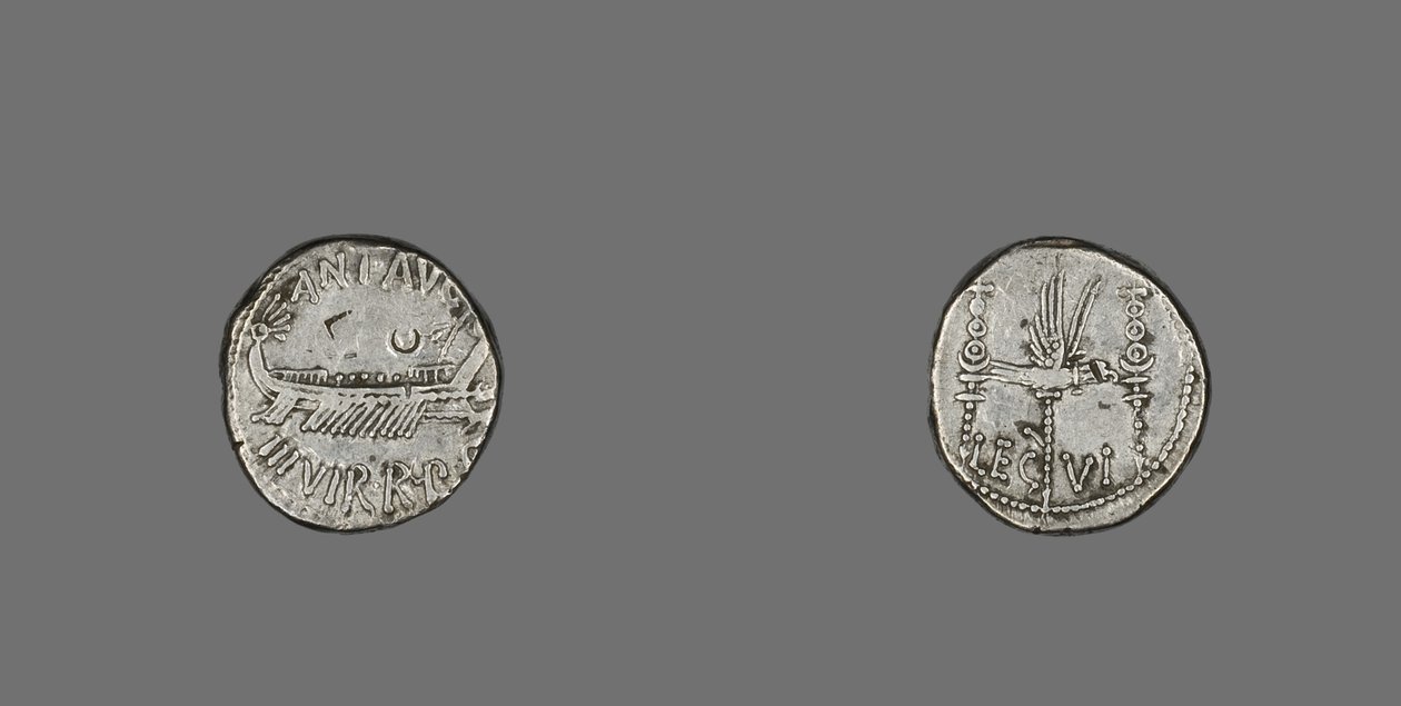 Denar mit Darstellung einer Galeere von Roman