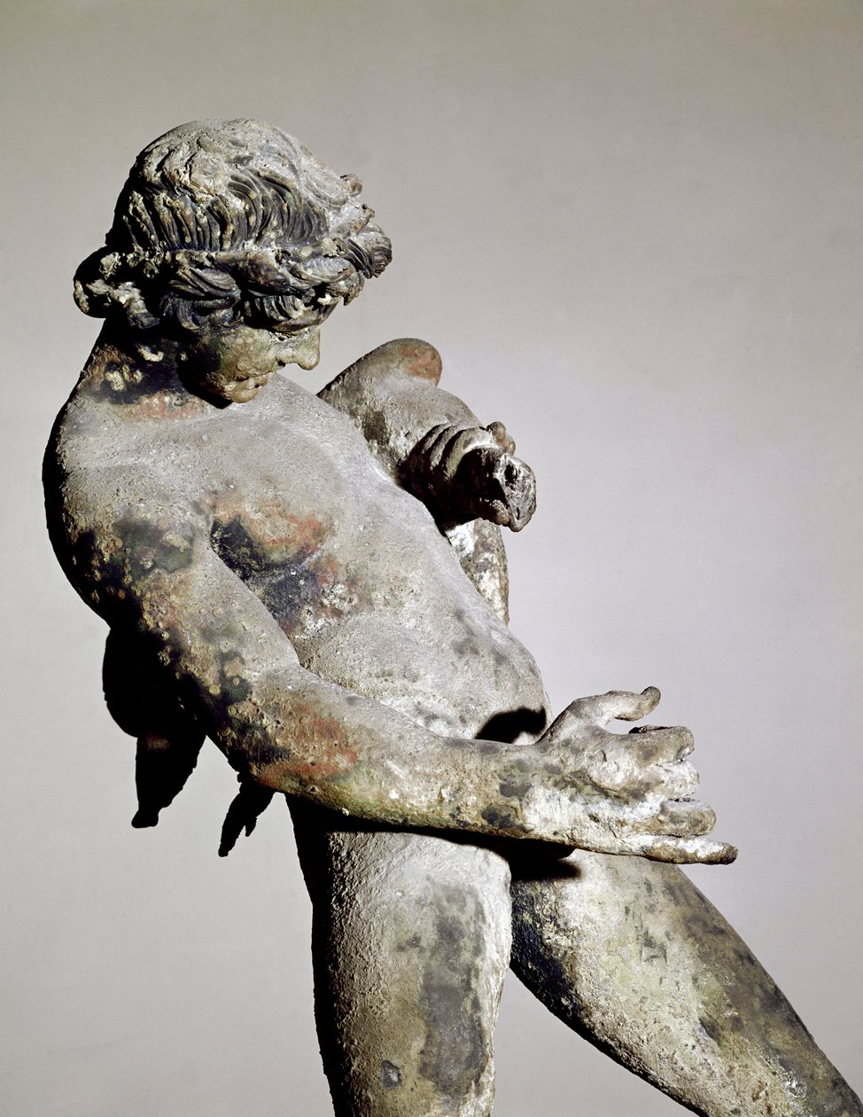 Detail eines Fauns (Bronzeskulptur) von Roman