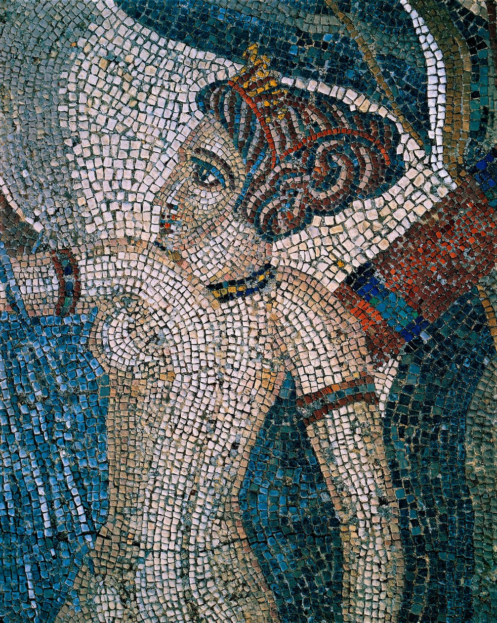 Diane beim Baden, 2.-3. Jahrhundert (Mosaik) von Roman