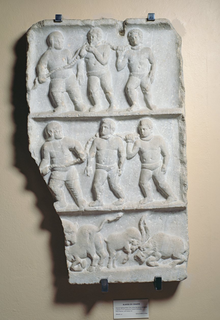 Männer in Ketten, Relief gefunden in Smyrna von Roman
