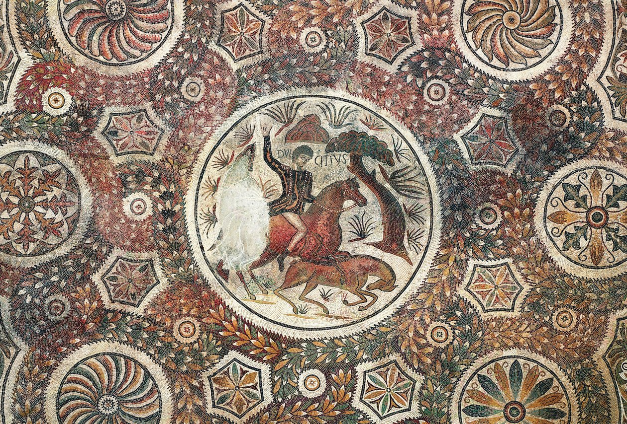 Mosaik mit Jagdszene, 4. Jahrhundert n. Chr. von Roman