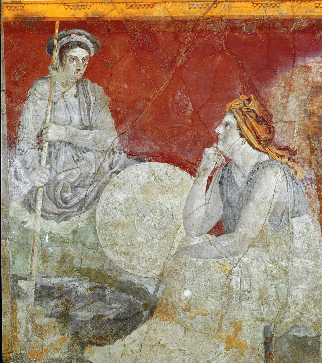 Königliche Familie aus Mazedonien, Detail (Fresko) von Roman