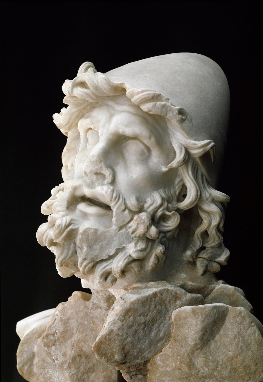 Polyphem blind: Kopf von Odysseus von Roman Roman
