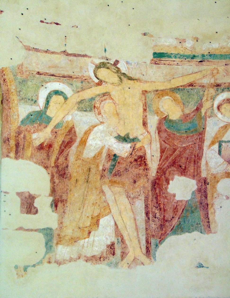 Fresko, Saint-Jean du Liget Kapelle, Touraine von Romanesque