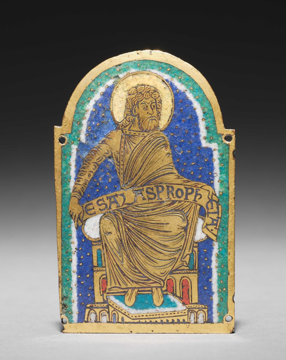Plakette: Sitzender Prophet von einem Reliquienschrein: Esais von Romanesque