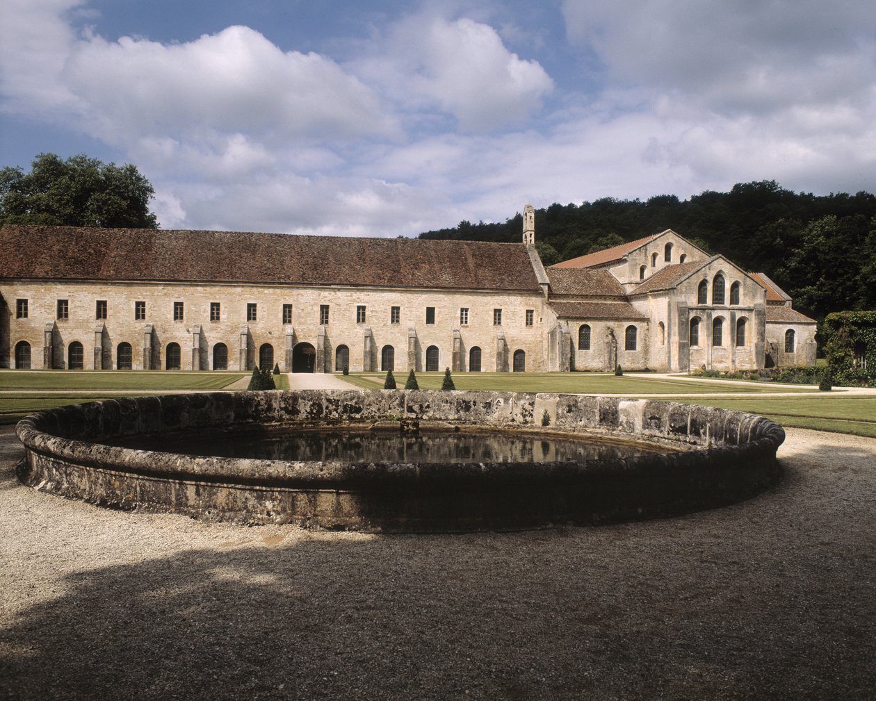 Ansicht der Abtei von Romanesque