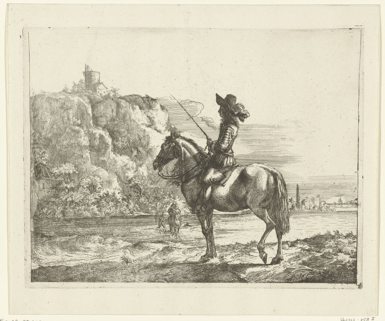 Reiter an einem Fluss von Romeyn de Hooghe (attributed to)