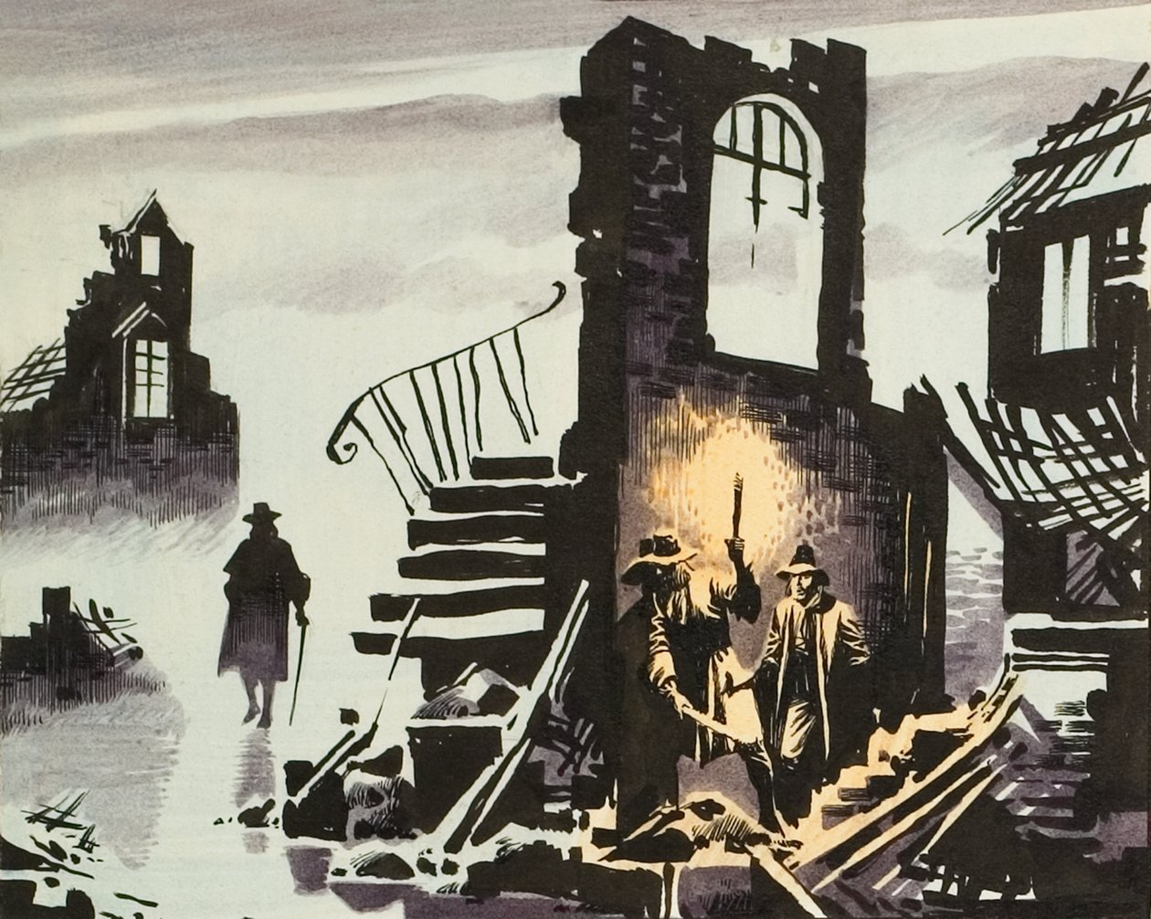Großes Feuer von London von Ron Embleton