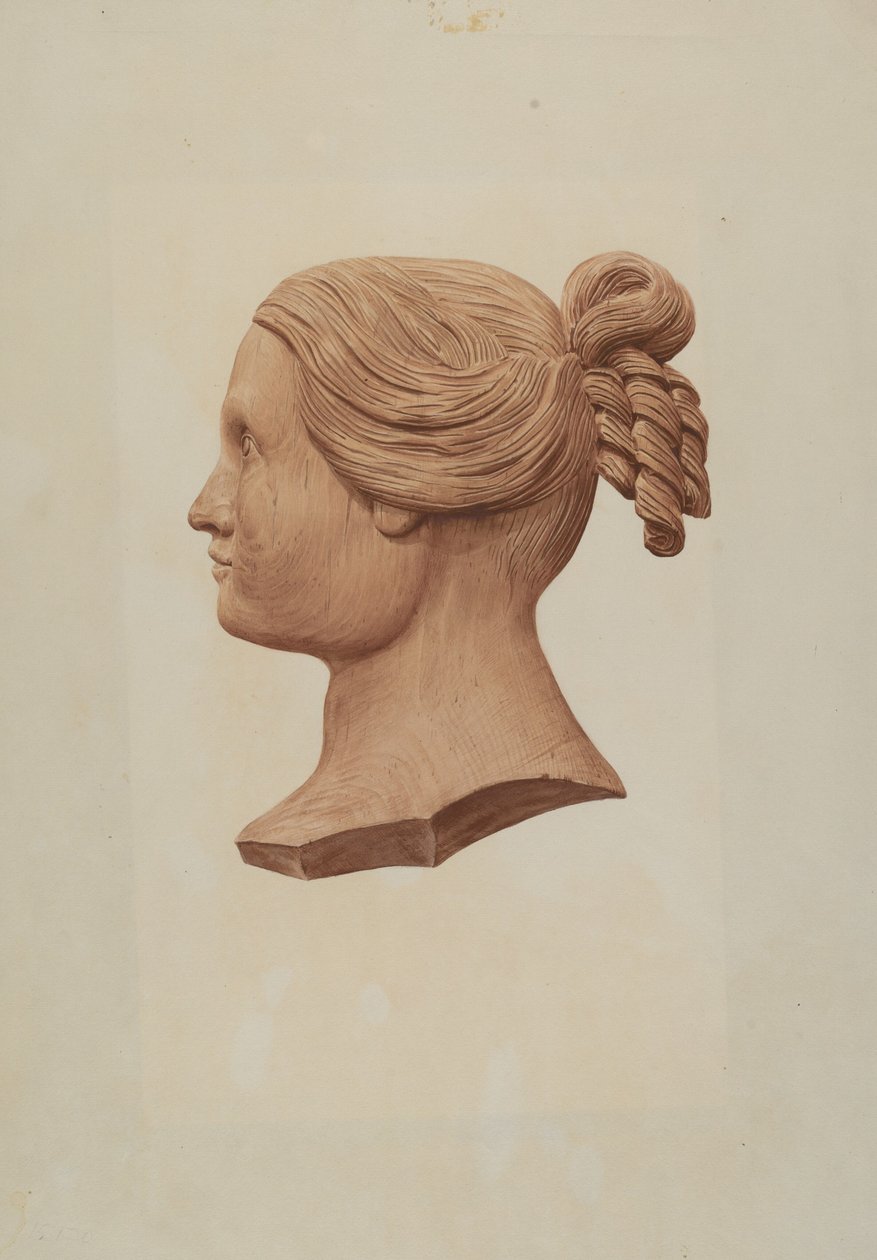 Geschnitzte Silhouette einer Frau von Rosamond P. Gray