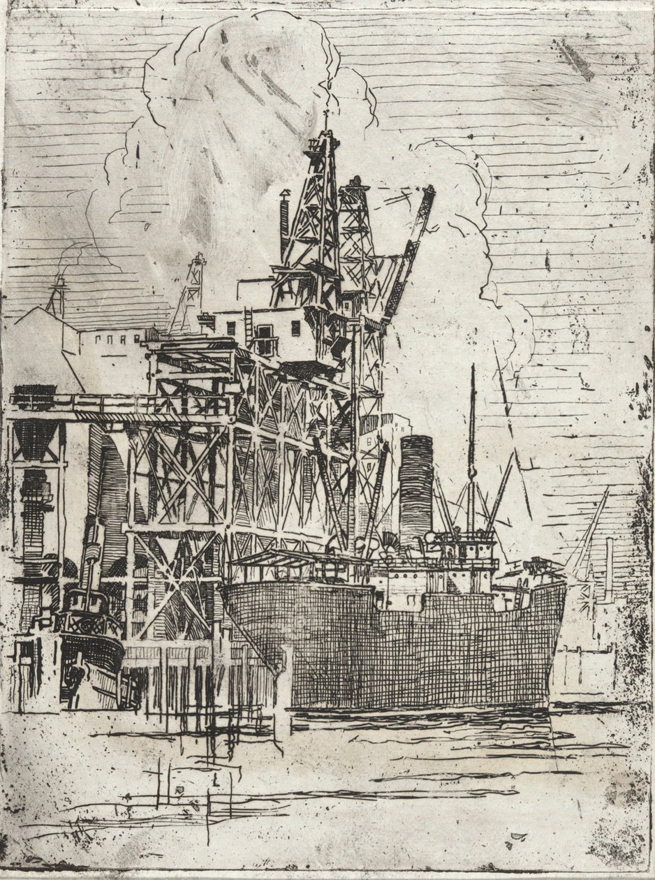 Frachtschiff am Pier von Roswell Morse Shurtleff