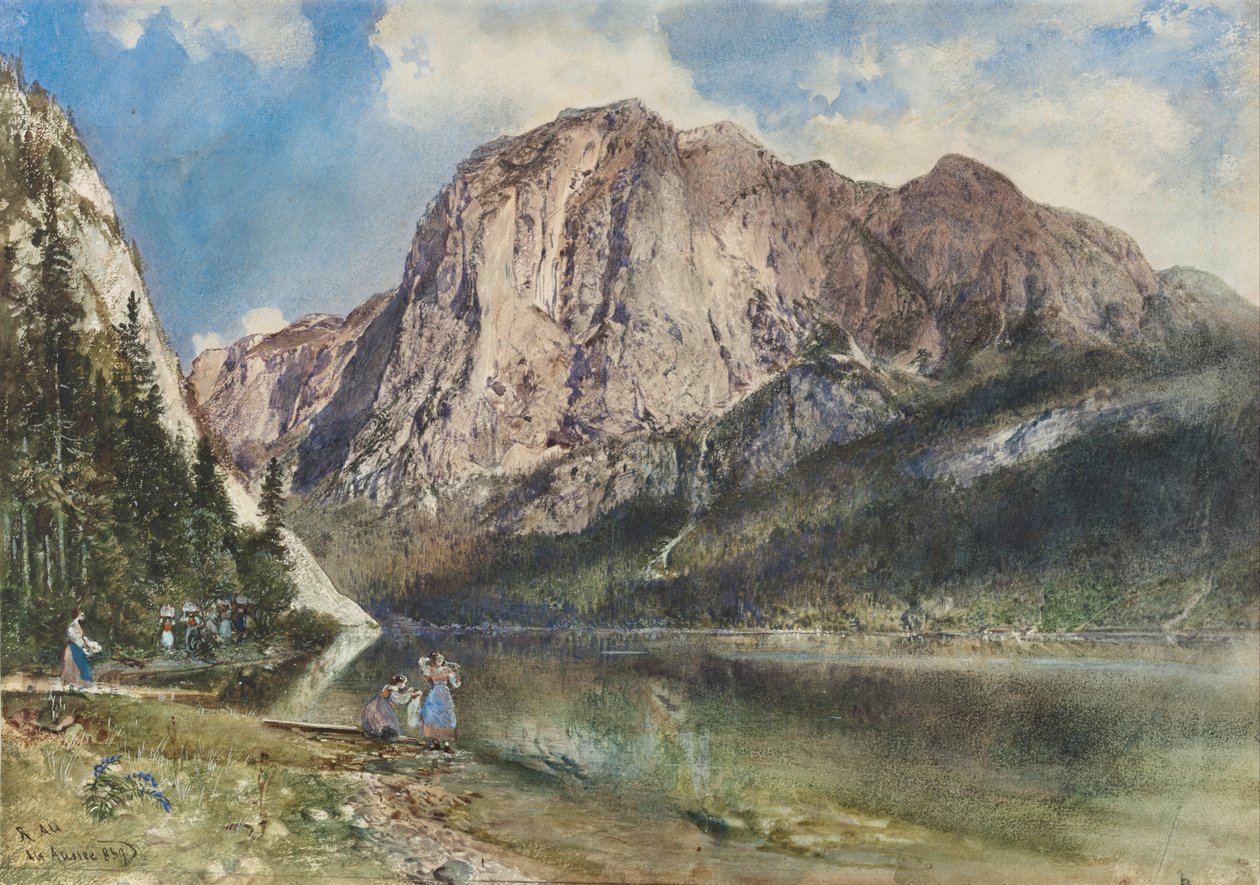 Altausseer See und Gesicht des Trisselbergs von Rudolf von Alt