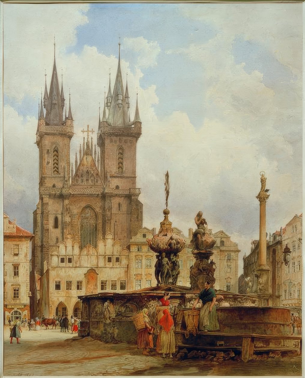 Die Teynkirche in Prag von Rudolf von Alt
