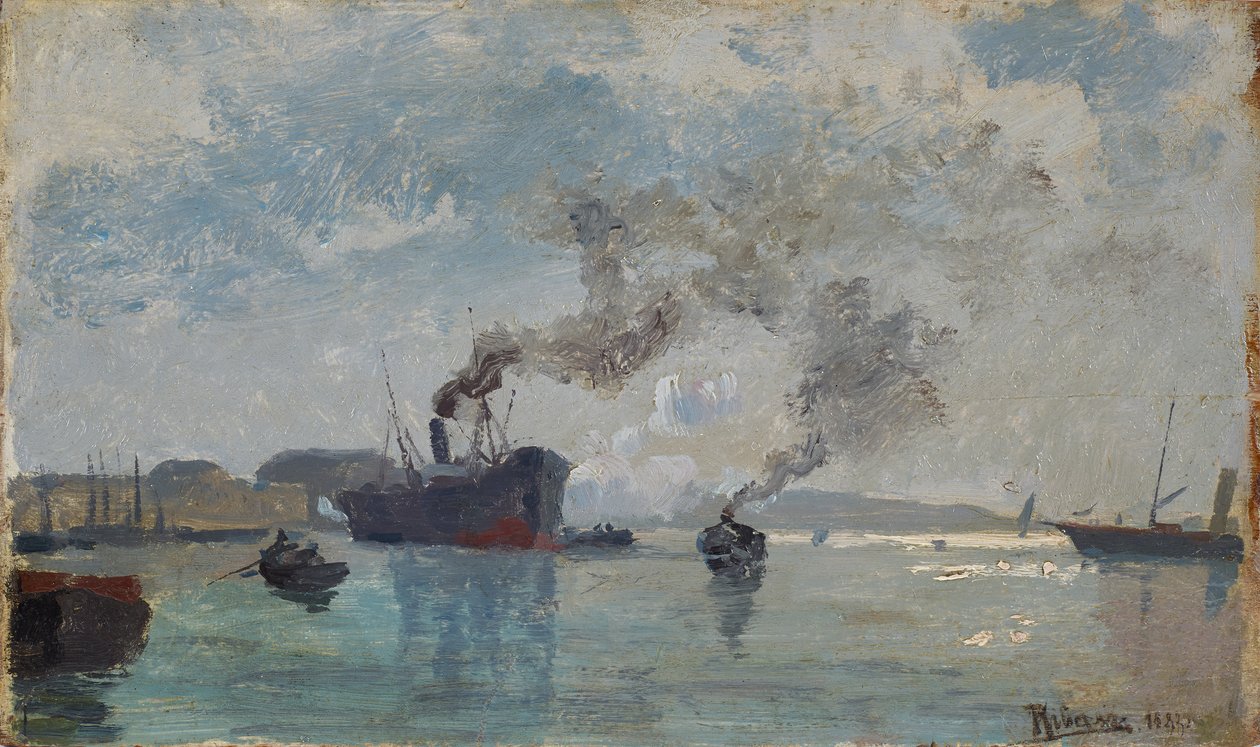 Schiffe im Hafen von Rudolf Ribarz