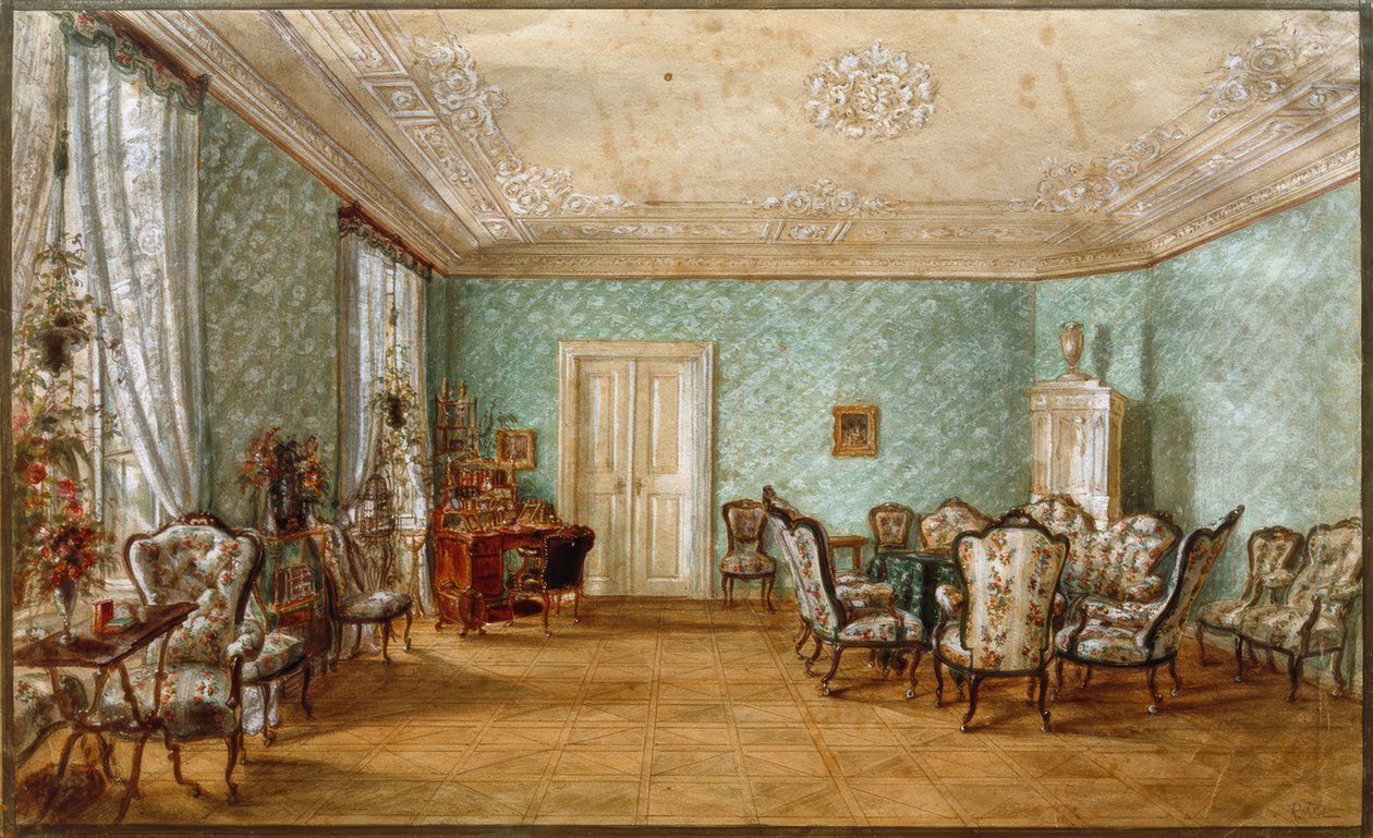 Salon der Fanny Elßler von Rudolf von Alt