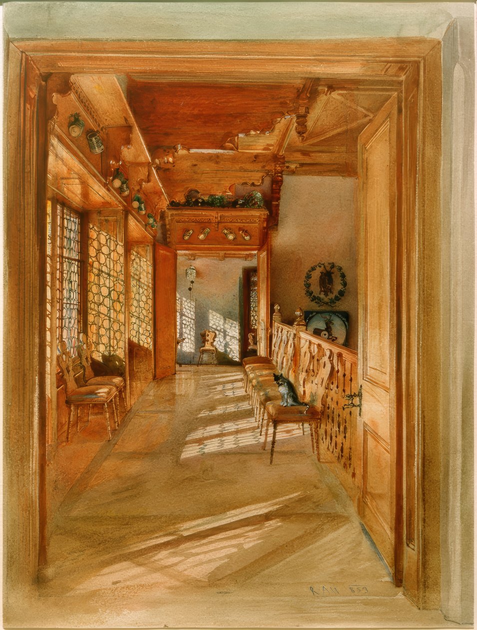 Treppenflur von Rudolf von Alt