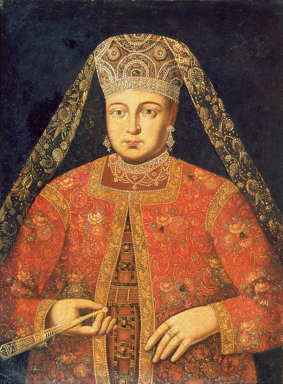 Porträt der Zarin Marfa Matveyevna (1664-1715) von Russian School