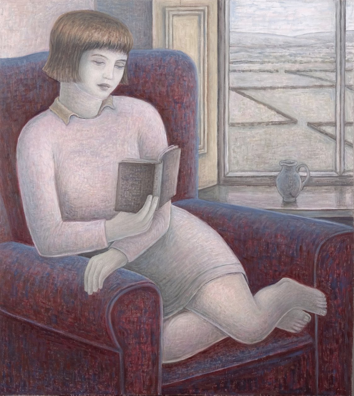 Mädchen liest im Sessel, 2009 von Ruth Addinall
