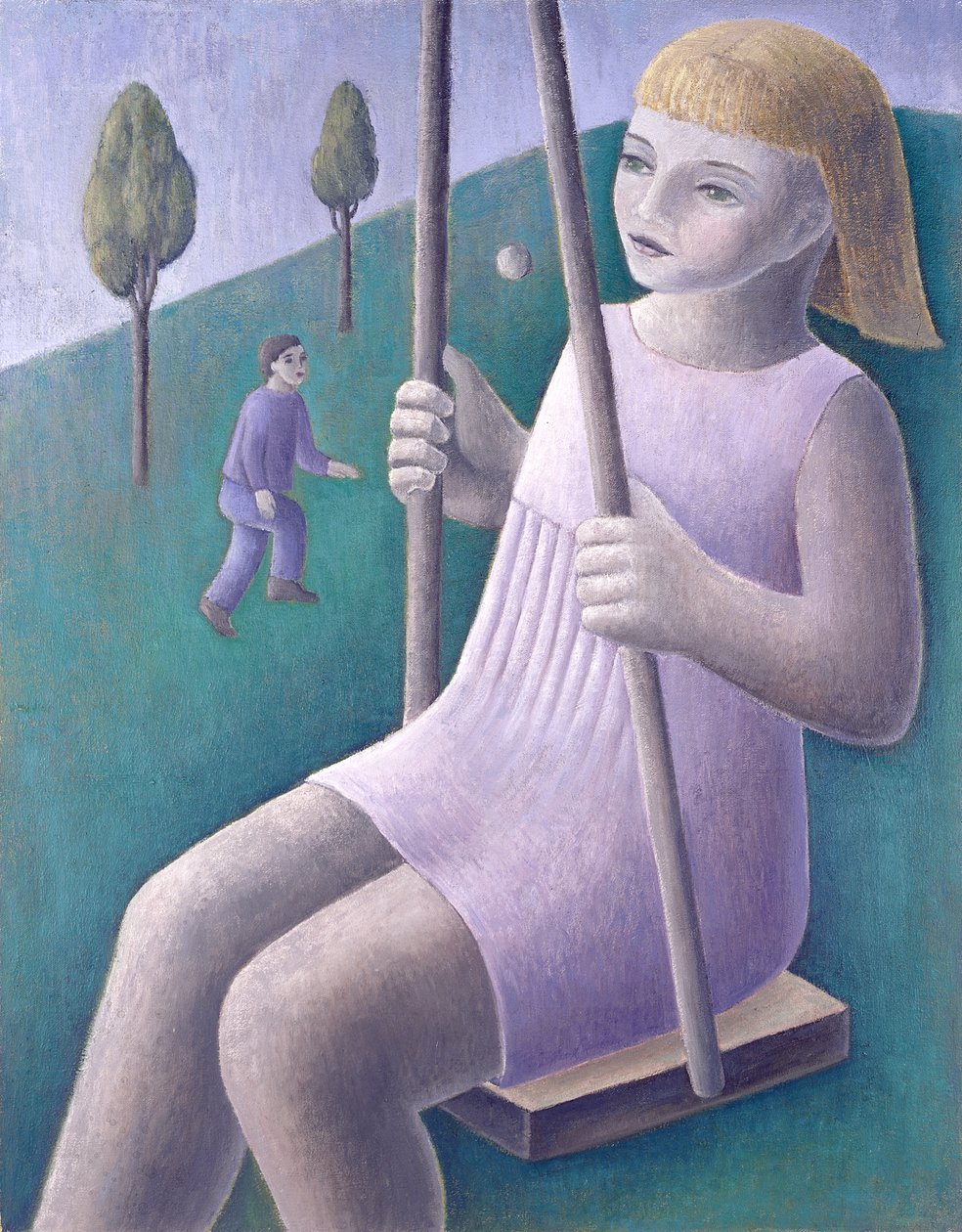 Mädchen auf Schaukel, 1996 von Ruth Addinall