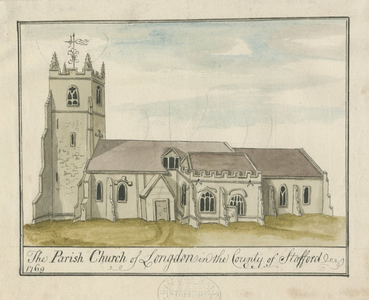 Kirche von Longdon von S Bentley