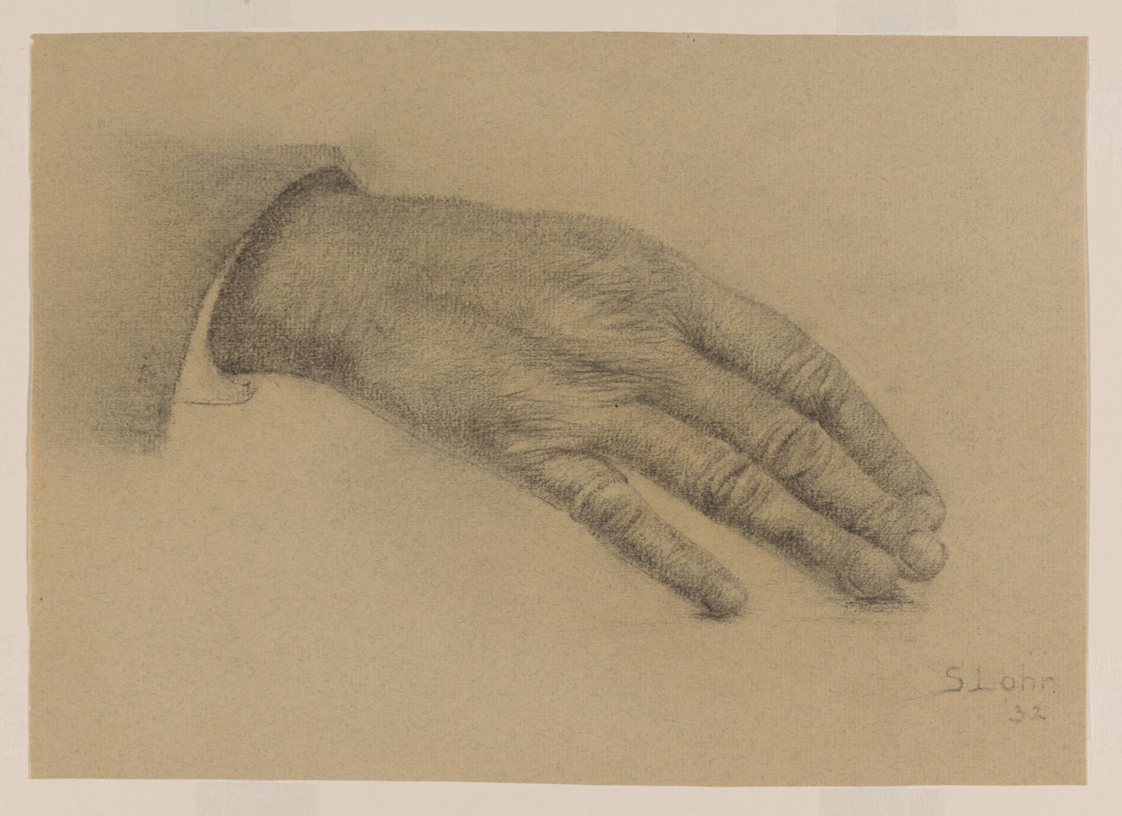Studie gestreckte Hand von Sally Lohr (signed by artist)