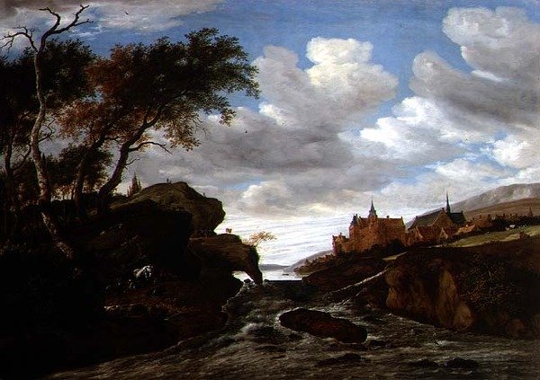 Felsige Landschaft mit Wasserfall, 1665 von Salomon van Ruisdael or Ruysdael